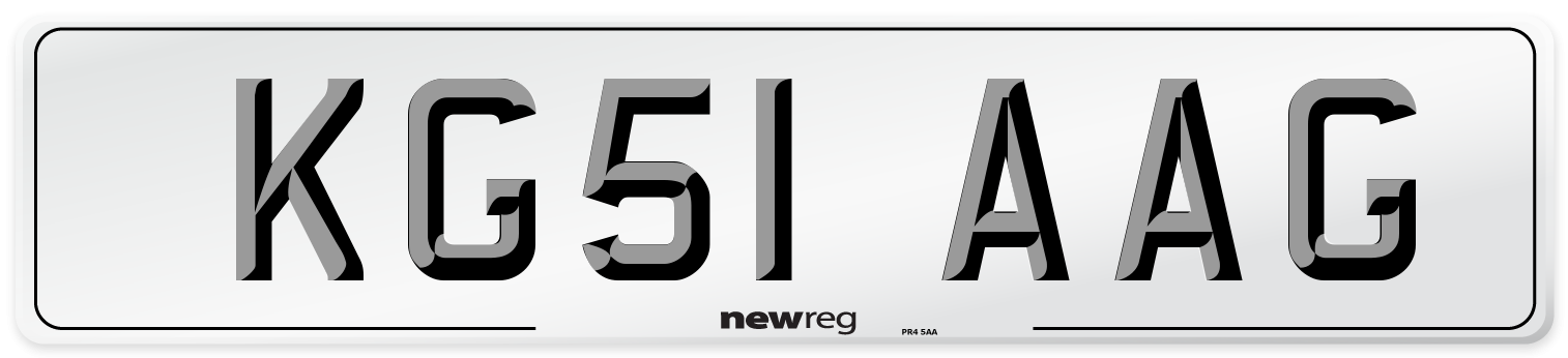 KG51 AAG Number Plate from New Reg